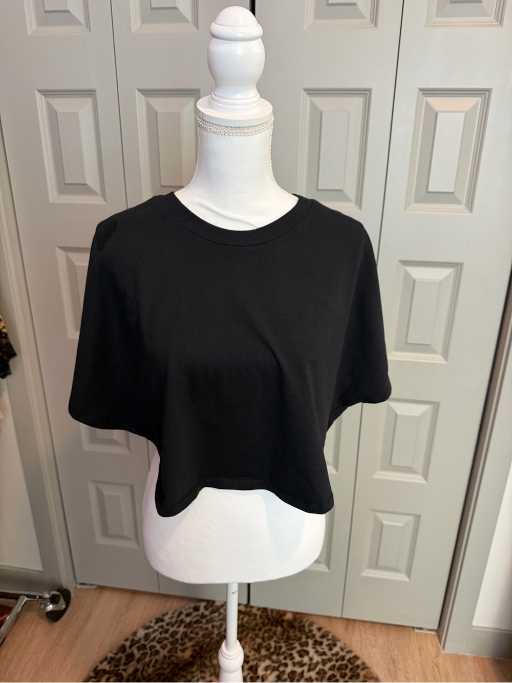 NSF Black Cropped Crewneck Tee